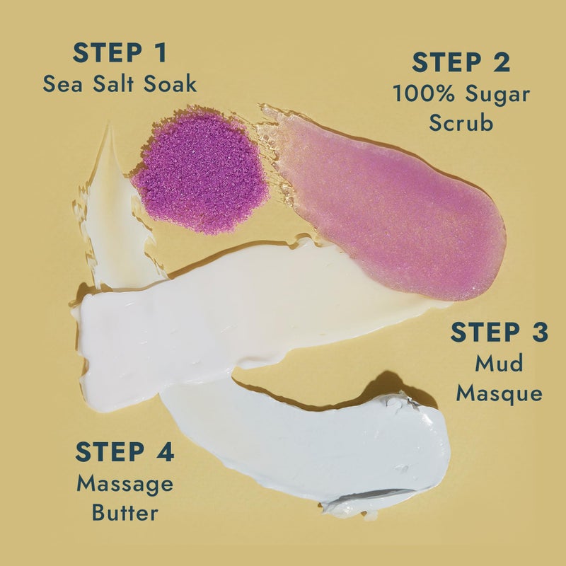 VOESH Pedi in a Box 4 Step Lavender - 3 Pack, Relaxing Spa Pedicure, At-Home Pedicure, DIY Pedi, Pedicure Supplies, Foot Care, Foot Spa, Vegan - Image 4